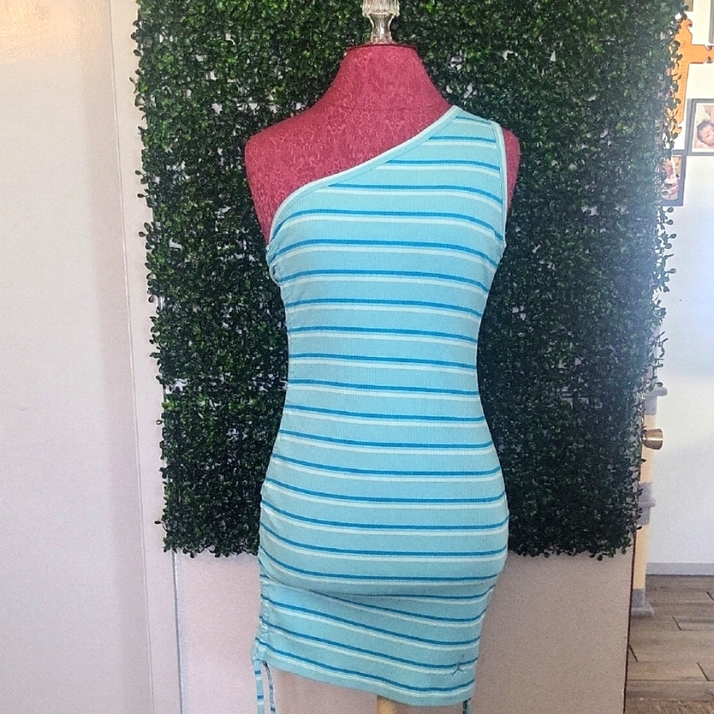 Jordan One-Shoulder Striped Dress - Picture 2 of 5